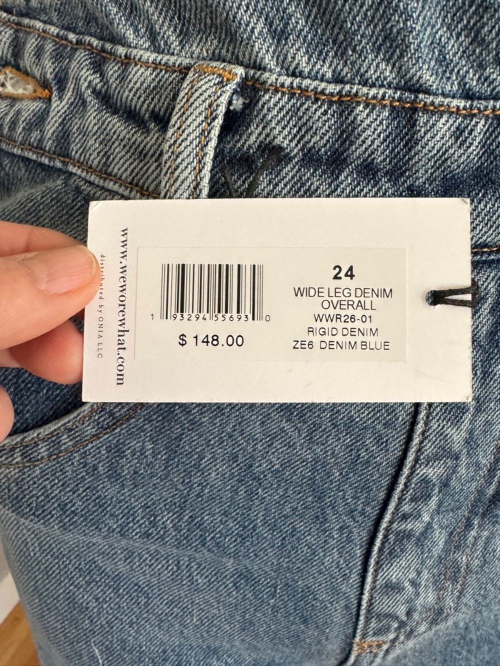 WeWoreWhat Classic Light Blue Wide-Leg Denim Overalls - Picture 4 of 5
